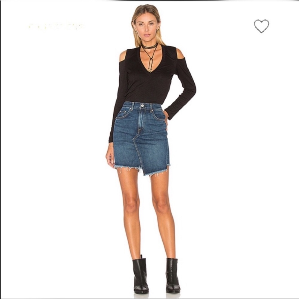 Rag & Bone skirt Denim Mini Raw Edge